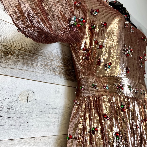 Gucci Pink Sequin Gem Bow Tie Dress Size 40 430500 - Picture 10 of 16